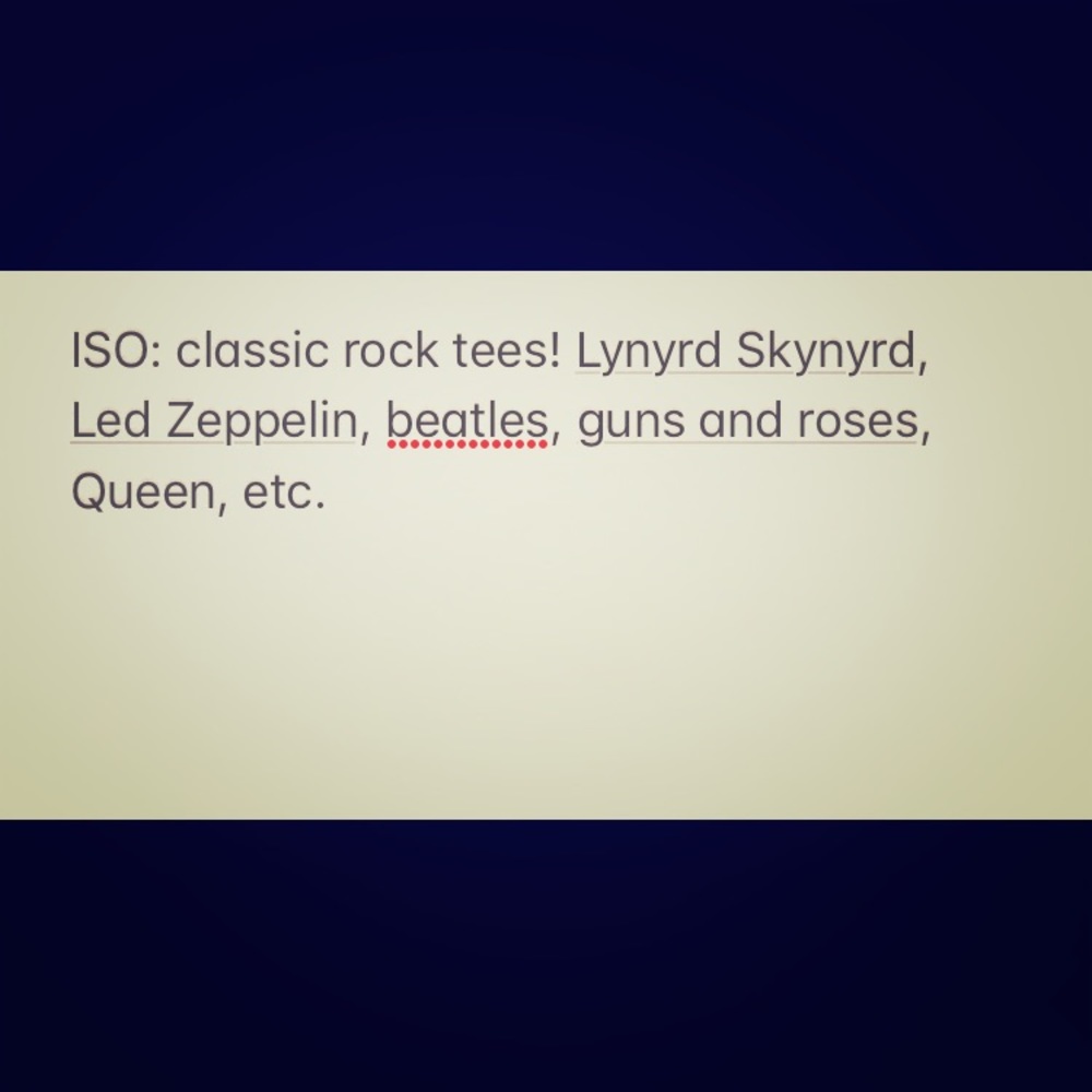 ISO: CLASSIC ROCK T’s